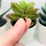 303 Stainless Steel, 18k Gold, Dark Green May Birthstone Rhinestone Charms, 8x6mm