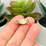 Cute Black Enamel Spider Charms, 11x22mm