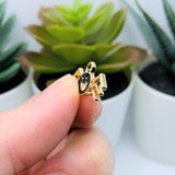 Cute Black Enamel Spider Charms, 11x22mm