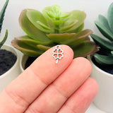 Tiny Silver Lucky Clover Charms, 6x10mm