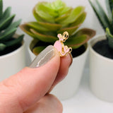 Pink and White Enamel Whale Charms, 12x13mm