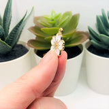 White and Gold Cherry Blossom Flower Charms, 20.5x17.5mm