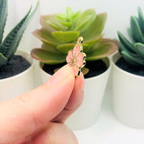 Pink and Gold Cherry Blossom Flower Charms, 20.5x17.5mm