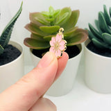 Light Pink and Gold Cherry Blossom Flower Charms, 20.5x17.5mm