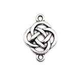 Silver Celtic Knot Connector Charms, 25x18mm