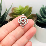 Silver Celtic Knot Connector Charms, 25x18mm