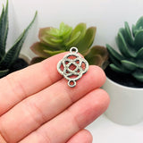 Silver Celtic Knot Connector Charms, 25x18mm