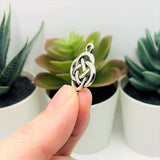 Silver Celtic Knot Connector Charms, 25x18mm