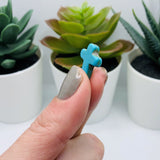 Turquoise colored Howlite Cross Beads, 12x16mm