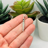 Antiqued Silver Closed Umbrella 3D Charms, 35x6mm