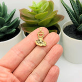 Green and Gold Flamenco Dress Charms, 22x13mm