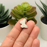 Aqua Blue and Silver Butterfly Charms, 14x20mm