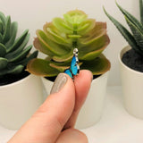 Aqua Blue and Silver Butterfly Charms, 14x20mm