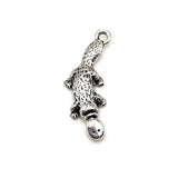 Silver Duck-Billed Platypus Charms, 10x25mm