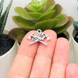 Antique Silver Fireman Axe Charms, 15x20mm