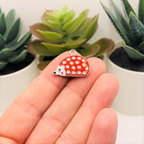 Red Enamel Hedgehog Charms, 21x16mm