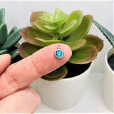 201 Stainless Steel, Light Blue Aquamarine March Birthstone Rhinestone Charms, 8x6mm