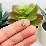 201 Stainless Steel, Light Green Peridot August Birthstone Rhinestone Charms, 8x6mm