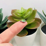 201 Stainless Steel, Light Green Peridot August Birthstone Rhinestone Charms, 8x6mm