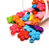 Multi-color Acrylic Flower Charms, 20x16mm
