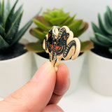 Orange and Black Ram Skull with Death's Head Moth Charms