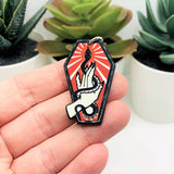 Red Coffin with Snake Charms, 43x26mm