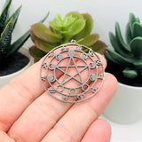 Stainless Steel Zodiac and Moon Phases Pentacle Pendant, 37x35mm