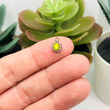 201 Stainless Steel, Yellow Topaz November Birthstone Rhinestone Charms, 8x6mm