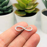Silver Infinity Connector Charms, 23x8mm