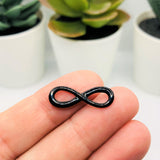 Black Infinity Connector Charms, 23x8mm