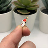 Small Santa Face Enamel Christmas Charms, 19x14mm