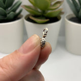 Tiny Antiqued Silver Pineapple Charms, 14x7mm