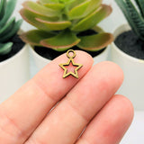 Bronze Open Star Charms, 13x10mm
