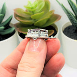 Silver 3D Camping Trailer Charms, 25x9mm