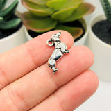 Silver Dachshund Wiener Dog Charms, 13x12.8mm