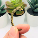 Bronze Crescent Moon Double Hoop Charms, 41x36mm
