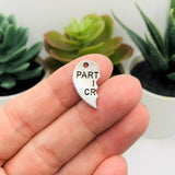 Silver Partners In Crime Heart BFF Charms