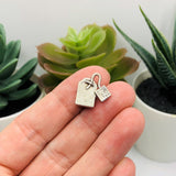 Silver Tea Bag 3D Charms, 15x15mm