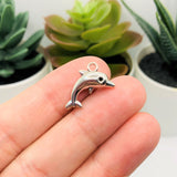 Silver Dolphin 3D Charms, 17x11mm