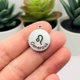 Silver Leo Zodiac/Astrology Coin Charms, 17x20mm
