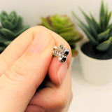 Rhinestone and Silver Dog Bone Charm, 20x8mm