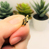 Black Enamel and Gold Paw Print Charms, 15x12mm