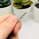 Antiqued Silver Feather Charms, 30x10mm