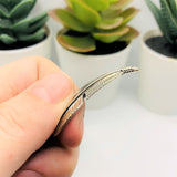 Silver Feather Connector Charms, 45x11mm