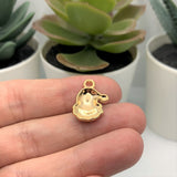 Small Santa Face Enamel Christmas Charms, 19x14mm