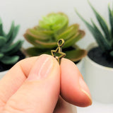 Bronze Open Star Charms, 13x10mm