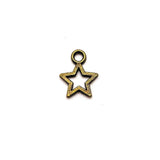 Bronze Open Star Charms, 13x10mm