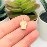 Pink and White Enamel Cupcake Baker Charms, 16x11mm