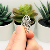 Silver Dream Catcher Connector Charms, 34x28mm