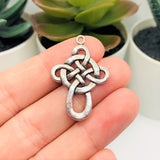 Silver Celtic Knot Cross Charms, 33x22mm